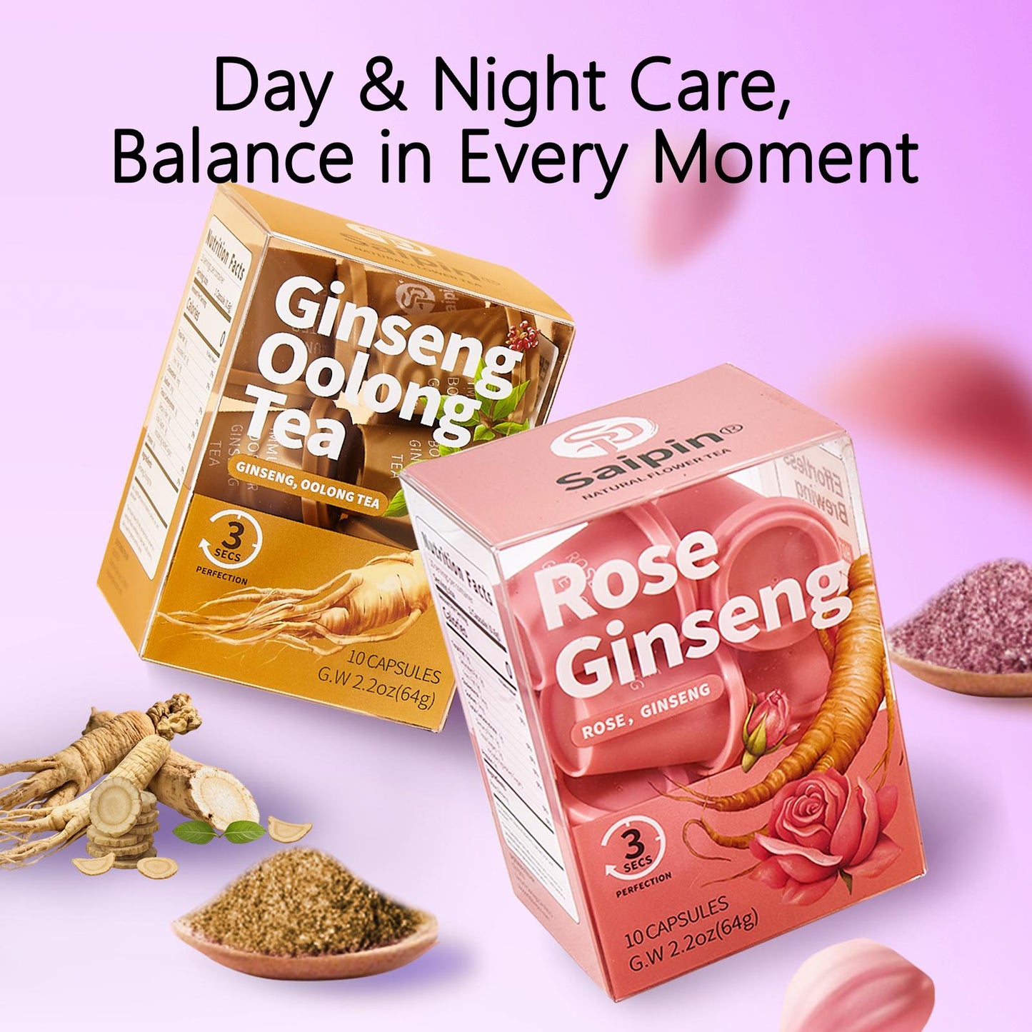Saipin Tea Duo | Ginseng Oolong + Rose Ginseng | Small Box Set